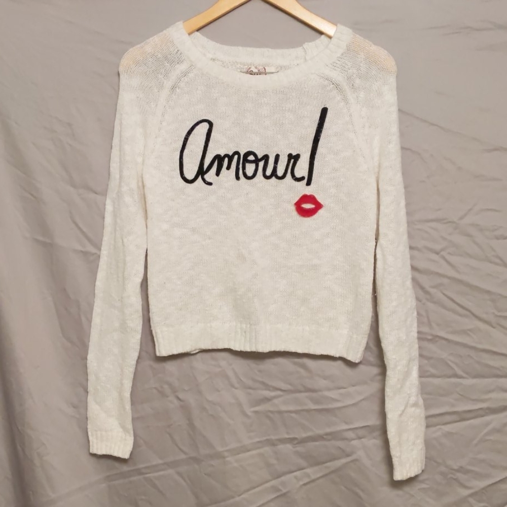 Juniors' SO Amour Cropped Sweater